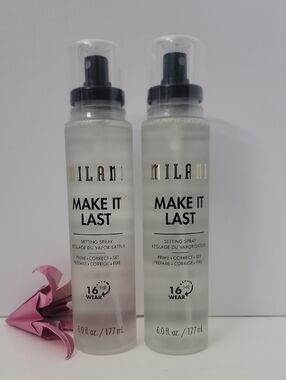 2 Pk MILANI MAKE IT LAST SETTING SPRAY PRIME + CORRECT + SET 16 HR WEAR 6 FL OZ